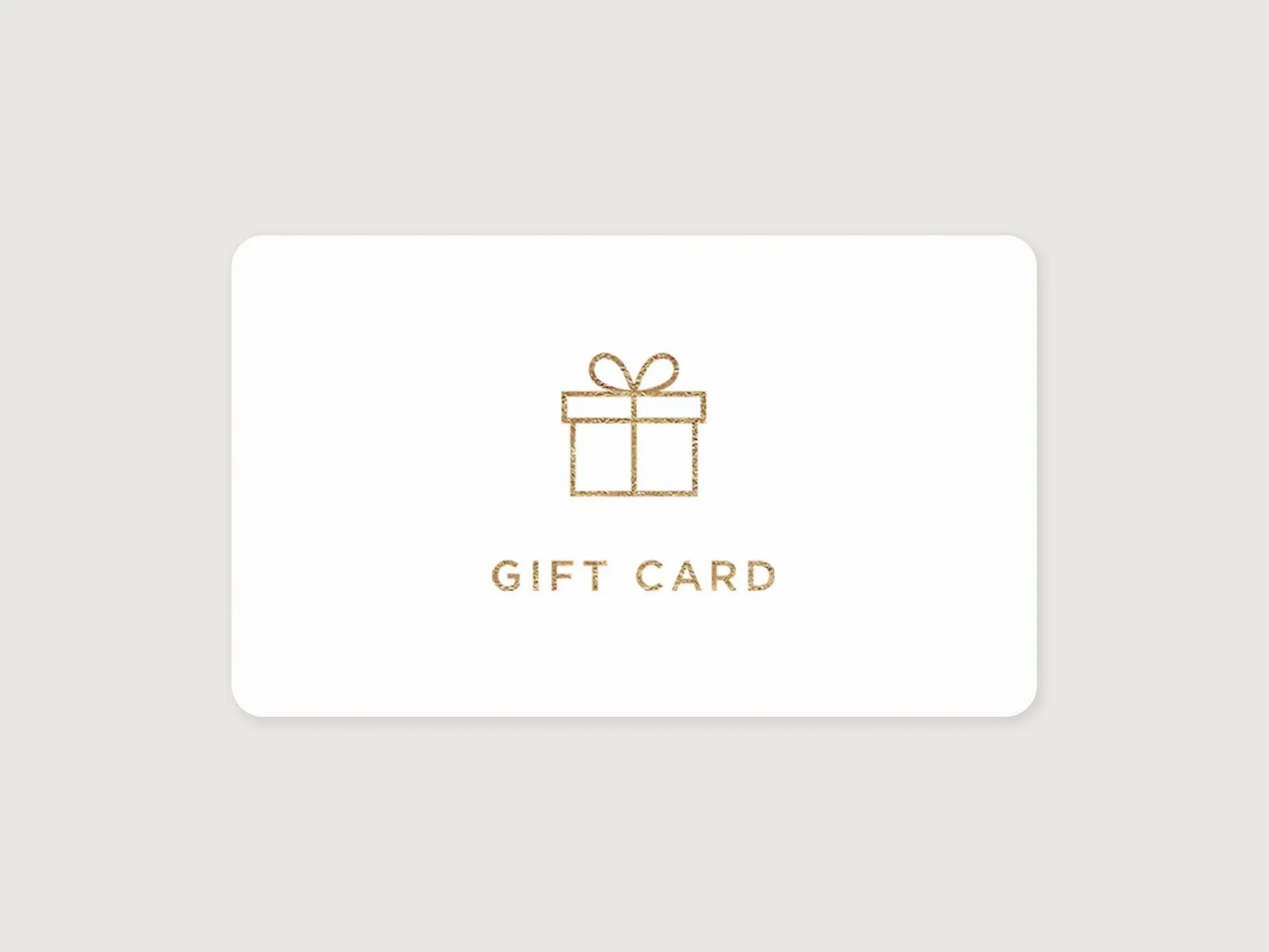 Elegant white gift card with gold glitter present icon and text, perfect for luxury wide calf boots