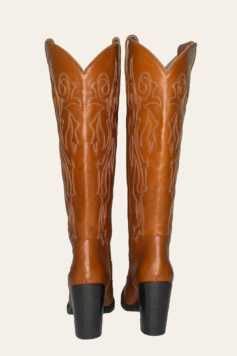 wide calf brown dress boots Savannah Cognac | Genuine Leather Wide Calf Boots | Luxury Western Boot Easy to Wear and Black Mock Neck Lace Size:2XL (18-18 1/2) 36/37 Homecoming Dresses